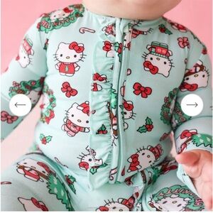 Posh Peanut Hello Kitty Christmas Wreath Footie Sleeper 0-3M Bamboo